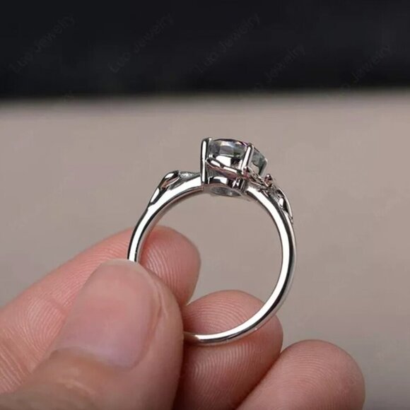 NEW 925 Sterling Silver Mystic Topaz Diamond Ring - Picture 4 of 5